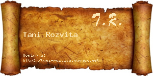Tani Rozvita névjegykártya